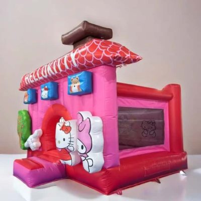 Çocuk Şişme Sıçrama Ev için Sevimli Kitty Kedi Kapalı Açık Yaşam Dolu Kale