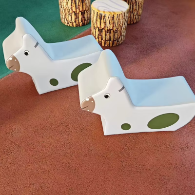 weiches-spieltier-rocker-2.png Cute Tiger Cow Horse Animal Rider für Kinder spielen mit Roller Wheel Rocking Soft Play Rocker